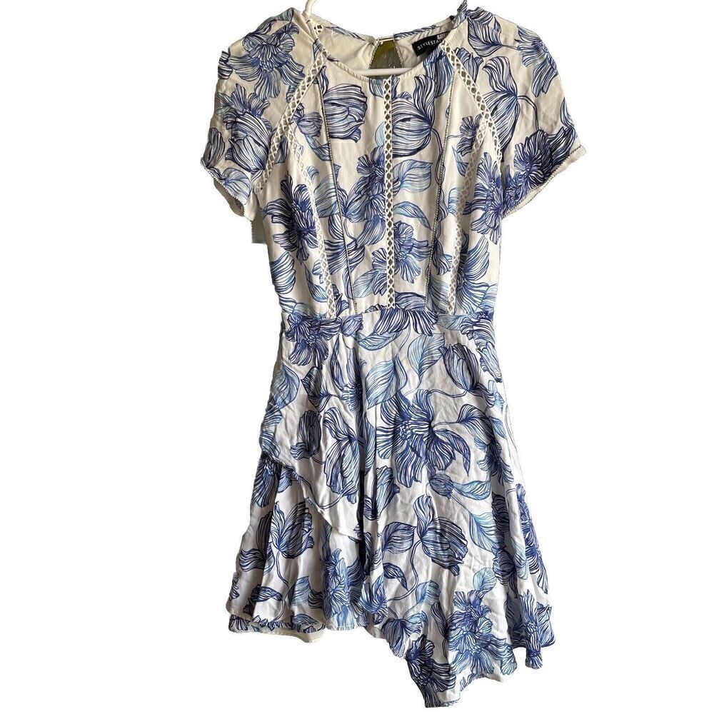 Stylestalker Womens Magnolia Floral Mini Dress Size XS Open Back Layered Flutter